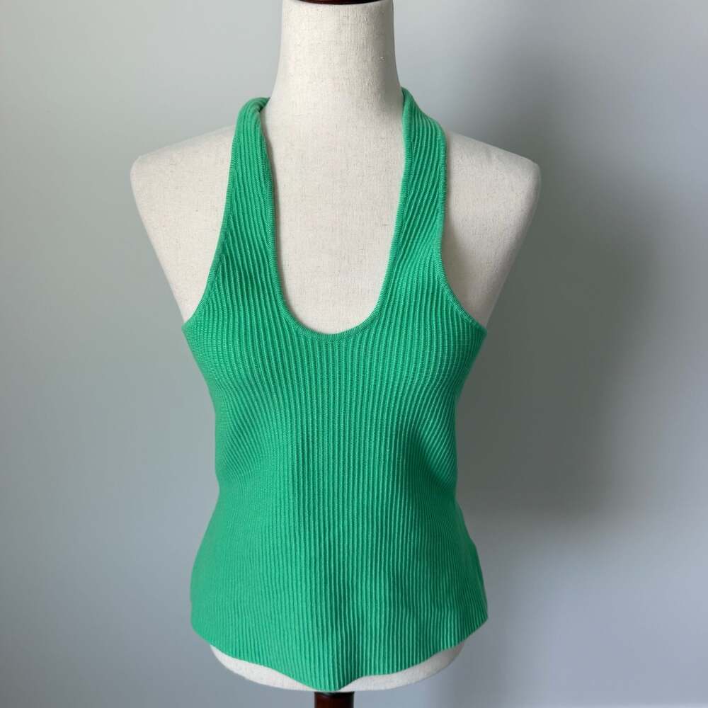 Express Ribbed Knit Halter Tank Top